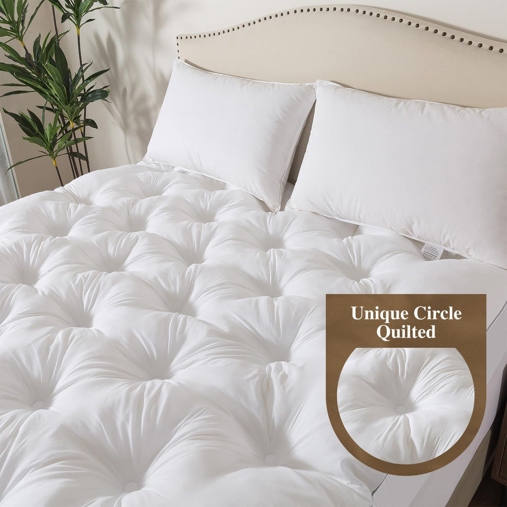 5 Inch Memory Foam Mattress Topper (Full, 54x75), Deep Pocket | 2000GSM Fluffy Shredded Memory Foam Filled, Extra