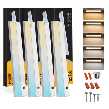 Of Under Cabinet Lighting Hardwired, 18IN 15W 998LM, Dimmable Led Light /Bar/Closet, CRI>92, R9>90, 5 Color