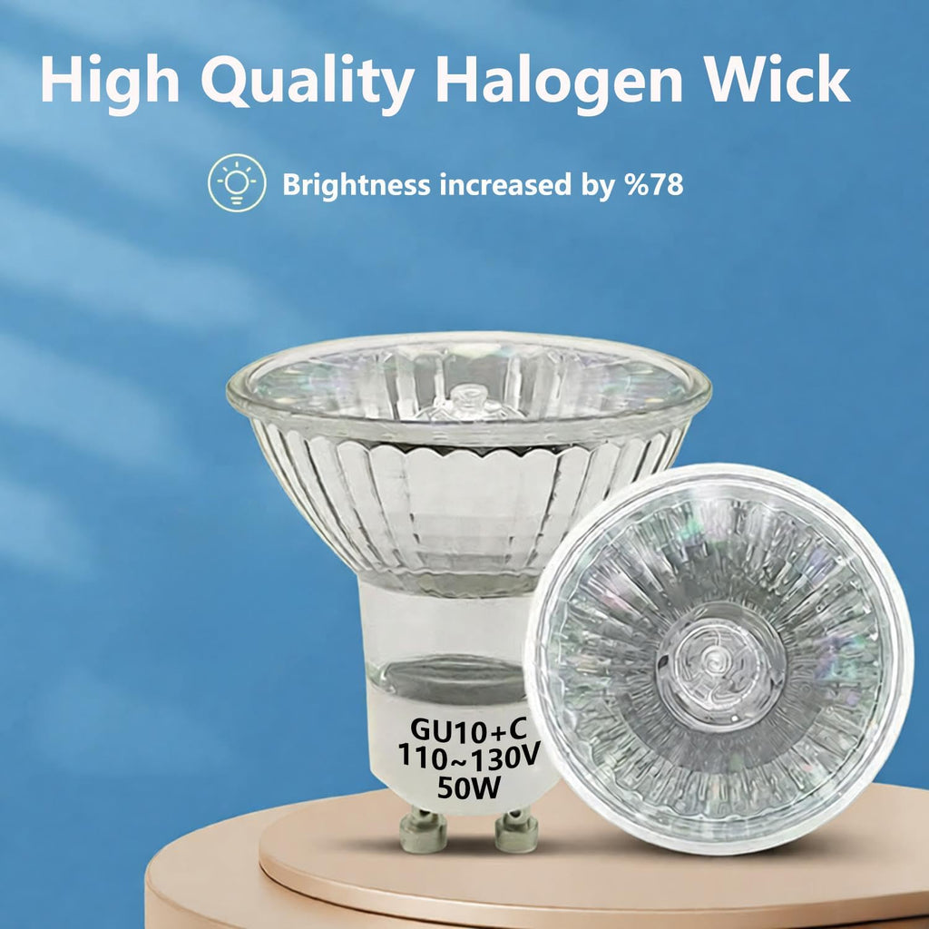 Candle Warmer Lamp Bulb 6 Pack, GU10 Halogen Bulb 110-130V 50W