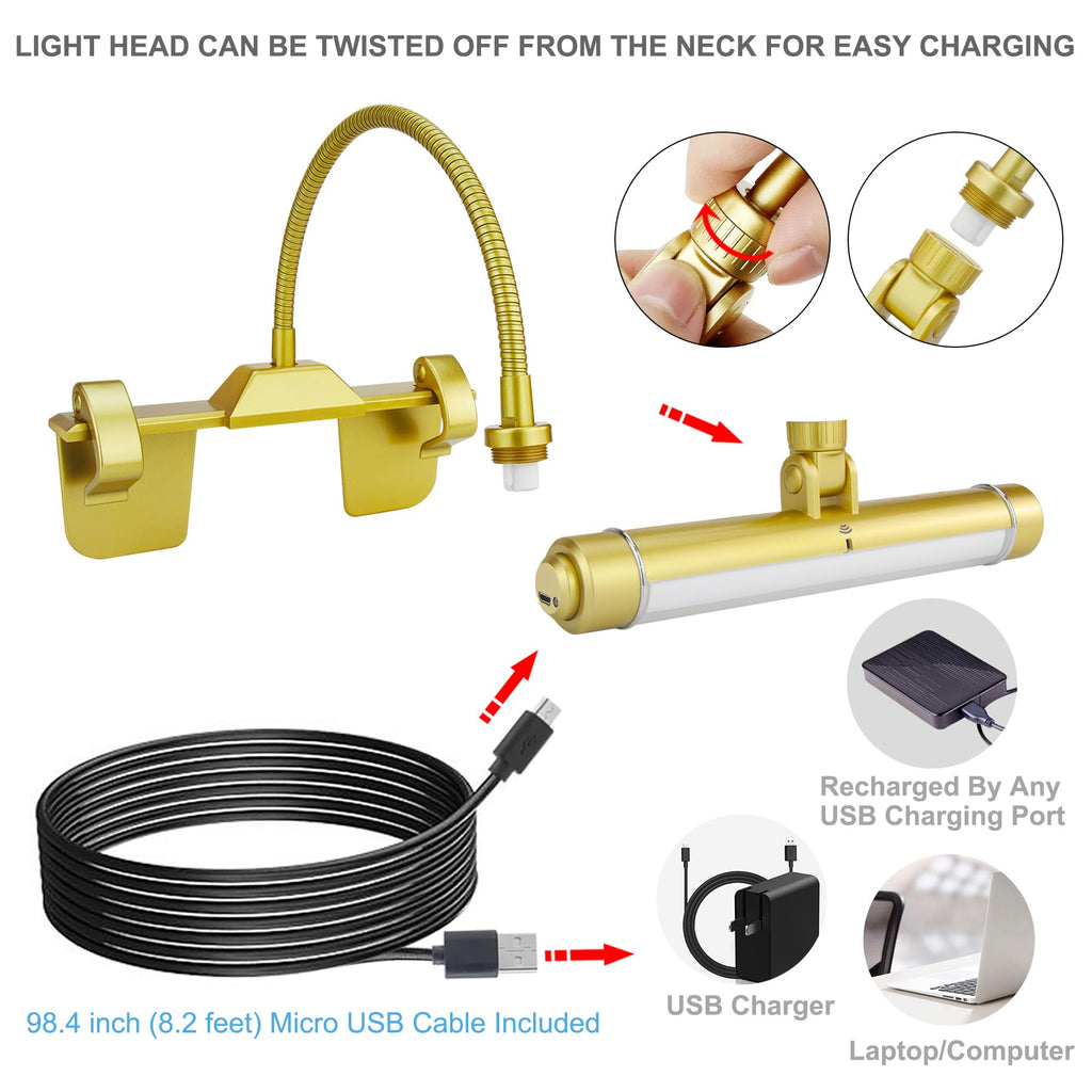 Painting Lights Cordless, Dartboard Light with Remote, Rechargeable Picture Light, Picture Frame Lights with 3 Modes