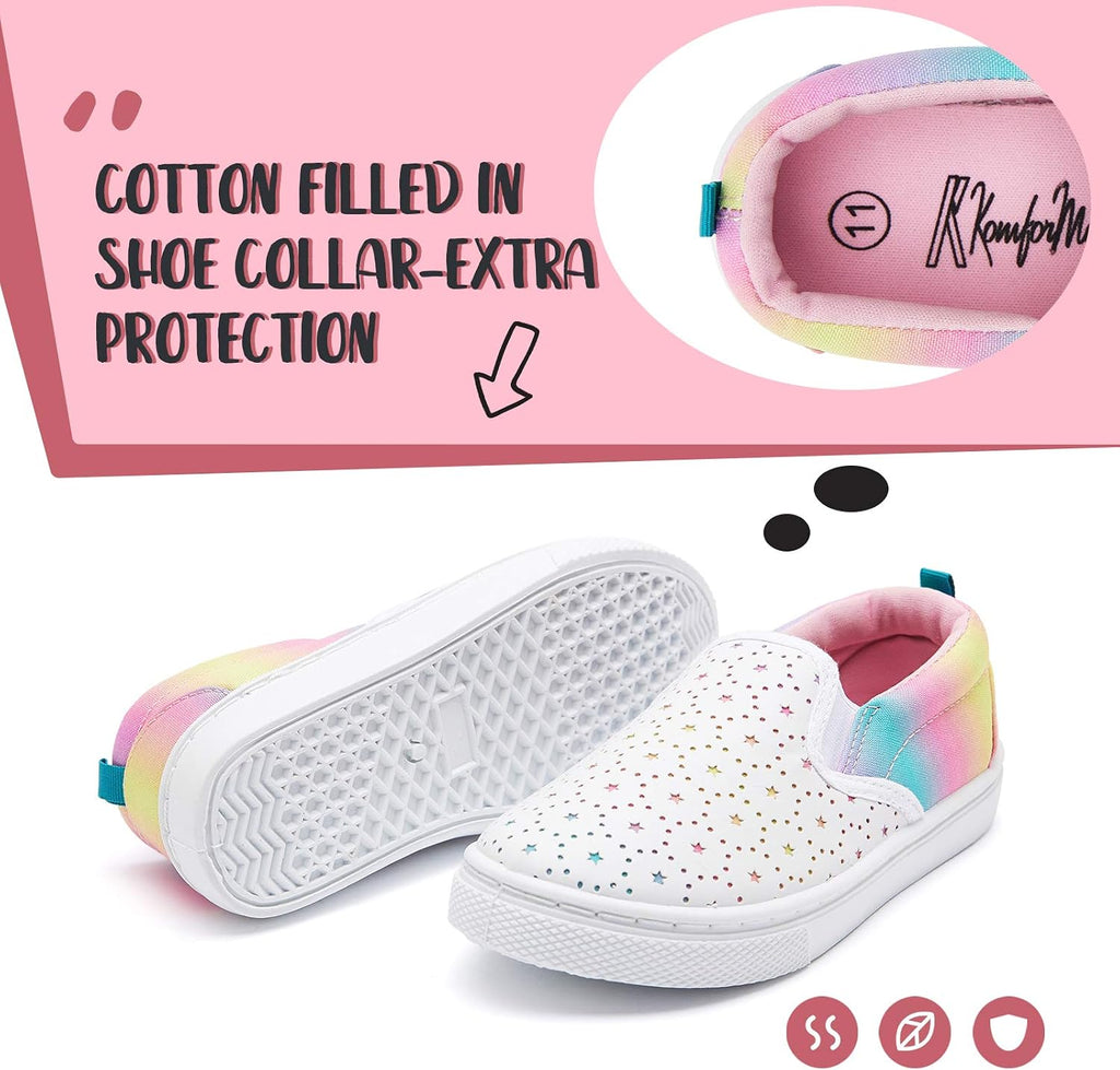 Boys & Girls Slip on Shoes, Toddler Canvas Walking Shoes