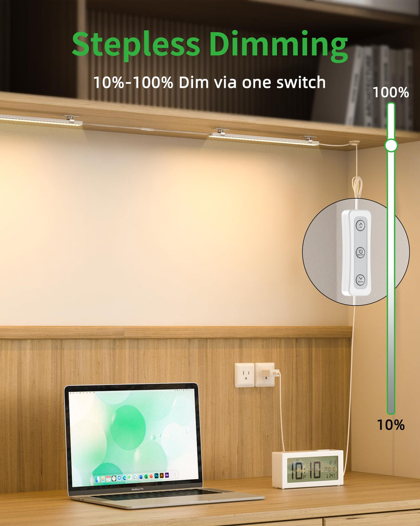 Under Cabinet Lighting Plug-in, Dimmable, 3pcs 12 Inch