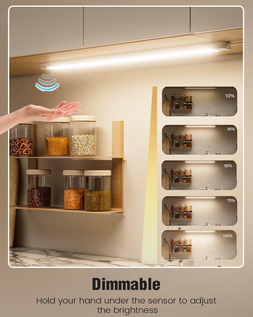 24 Inch Under Cabinet Lights with Hand Wave,Plug and Play
