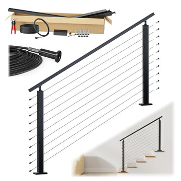 2-4ft Pre-Crimped Complete Cable Railing Kit for Stairs 36in RC09