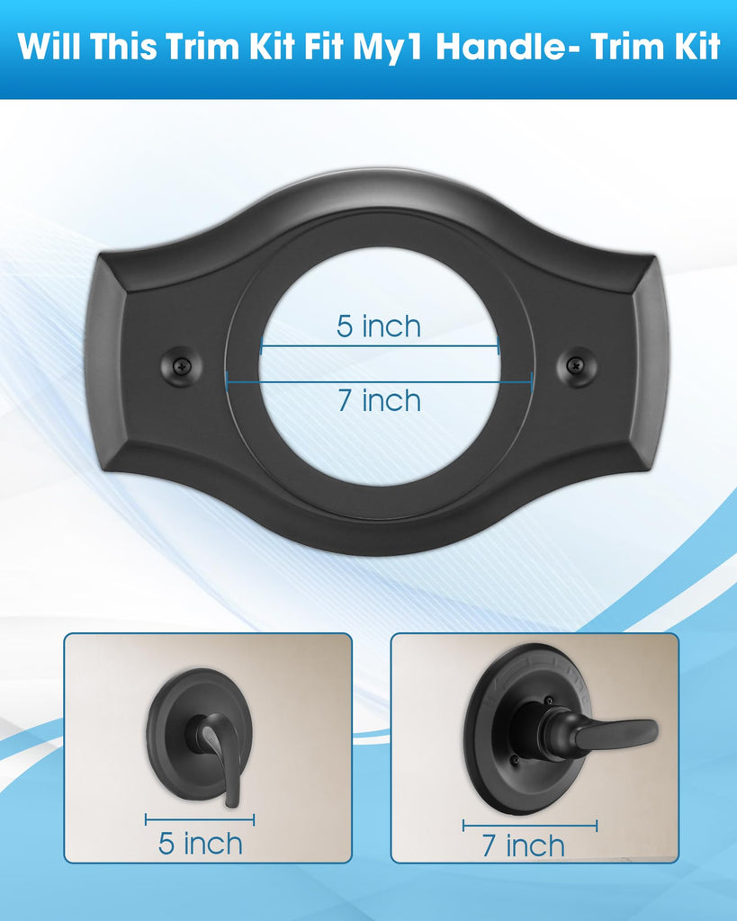 Renovation Shower Faucet Valve Cover Plate for Remodel from 2& 3 Handle Faucet to 5"-7" Diameter 1 Handle Trim Kit
