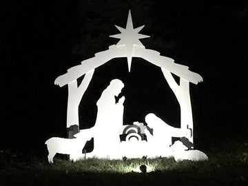 Large White Outdoor Nativity Set