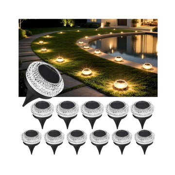 Solar Deck Lights Outdoor, IP67 Waterproof Solar Driveway Dock Lights