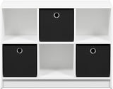 Basic 3x2 Cube Storage Bookcase Organizer with Bins, White/Black