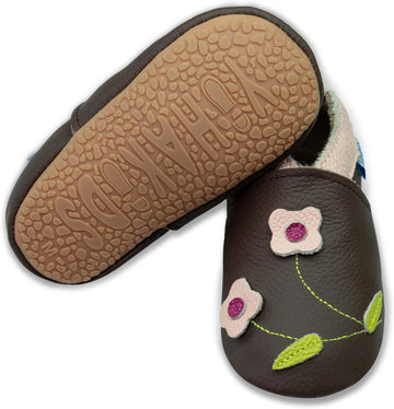 Baby Rubber Sole Shoes Boys Girls Infant Crawling Toddler Moccasins Leather Walking Anti-Slip Sole Slippers