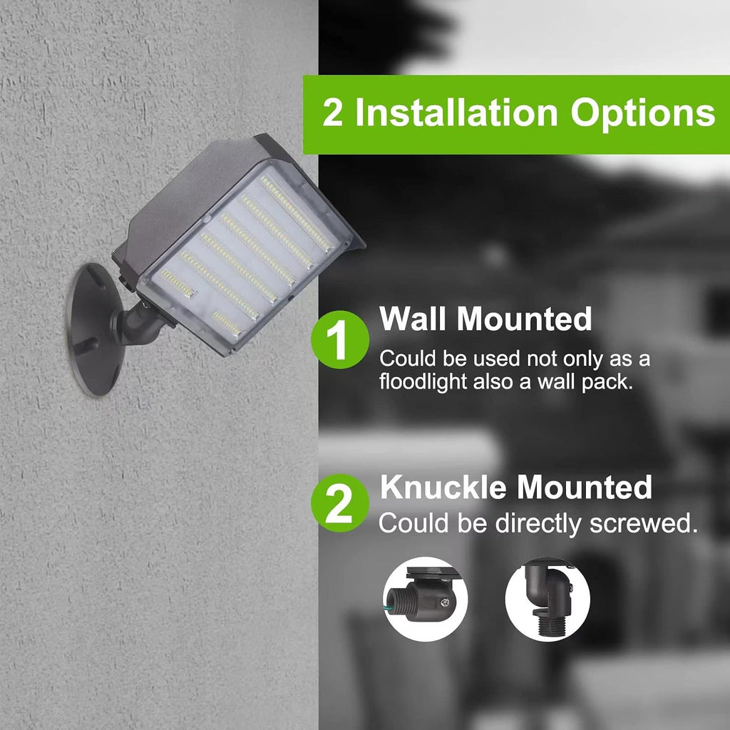 100W LED Flood Light Dusk to Dawn Knuckle floodlight 5000K 14000Lm ETL List | Outdoor Floodlight with Photocell
