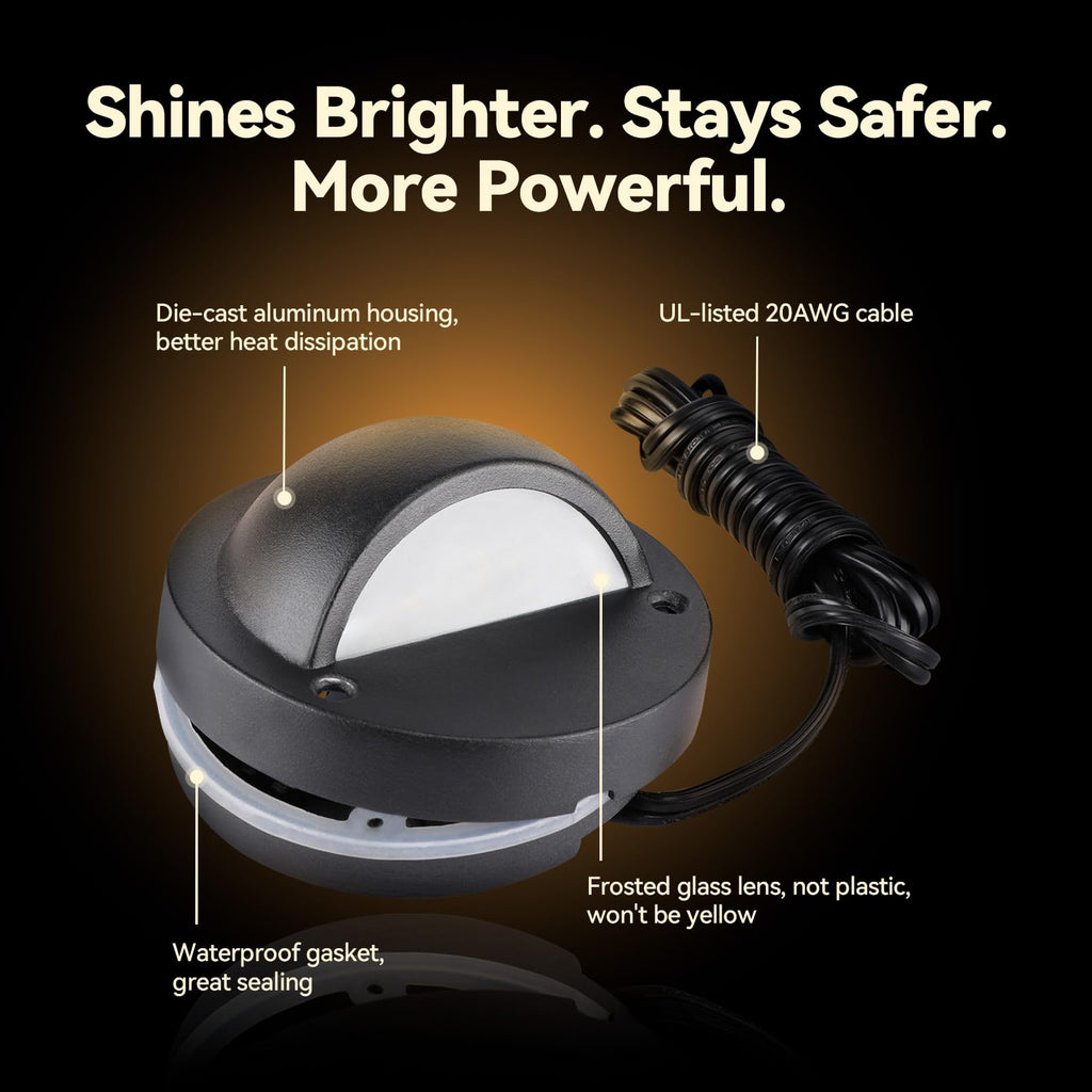 5CCT 3.74inch Low Voltage LED Deck Lights, Black