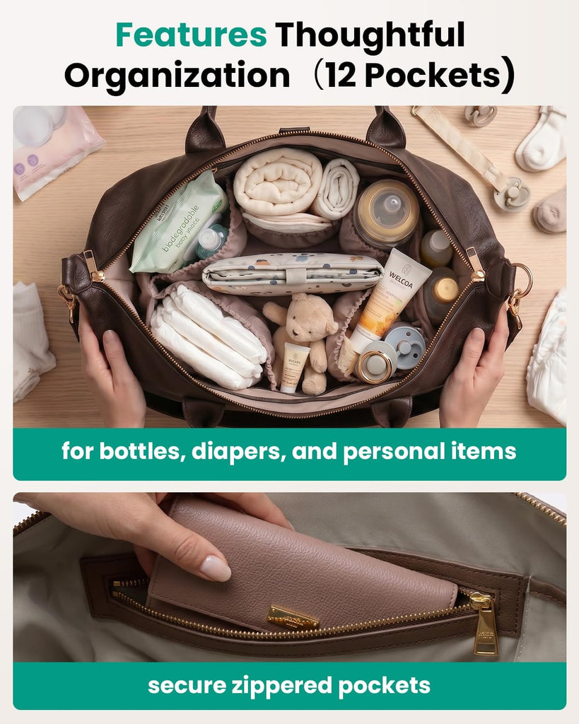 Modern Diaper Bag - Vegan Leather Hospital Bag