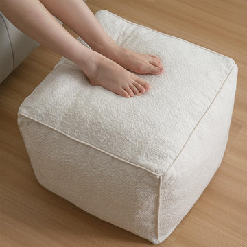 Pouf Ottoman Stuffed Modern Foam Filled Foot Rest Poufs Chair Decorative 20 X 15 Inches Boho Relax Stool Floor Poufs