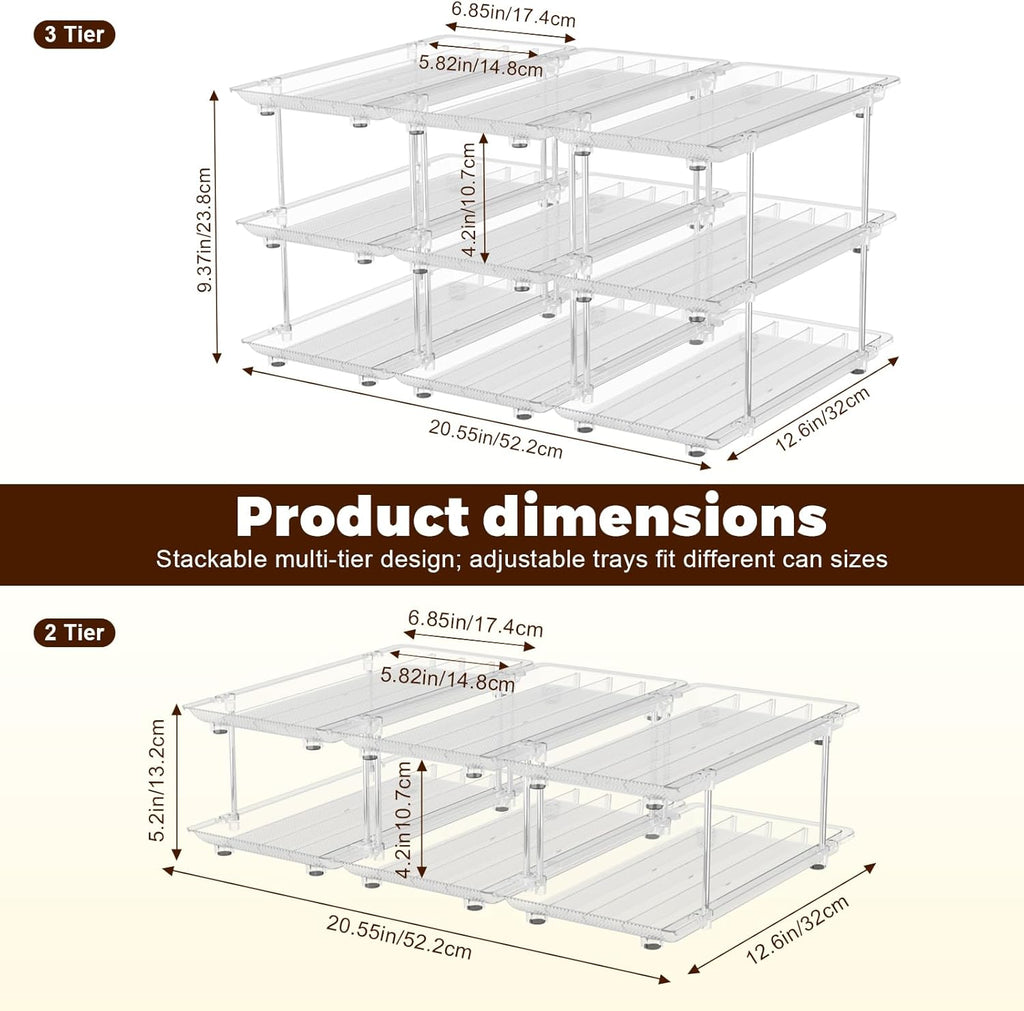 Cat Food Can Organizer, 3-Tier Adjustable Pet Food Can Holder