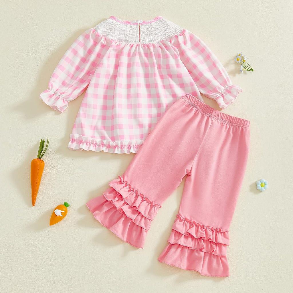 Toddler Baby Girl Outfit Shirts Tunic Top and Ruffle Pants Set