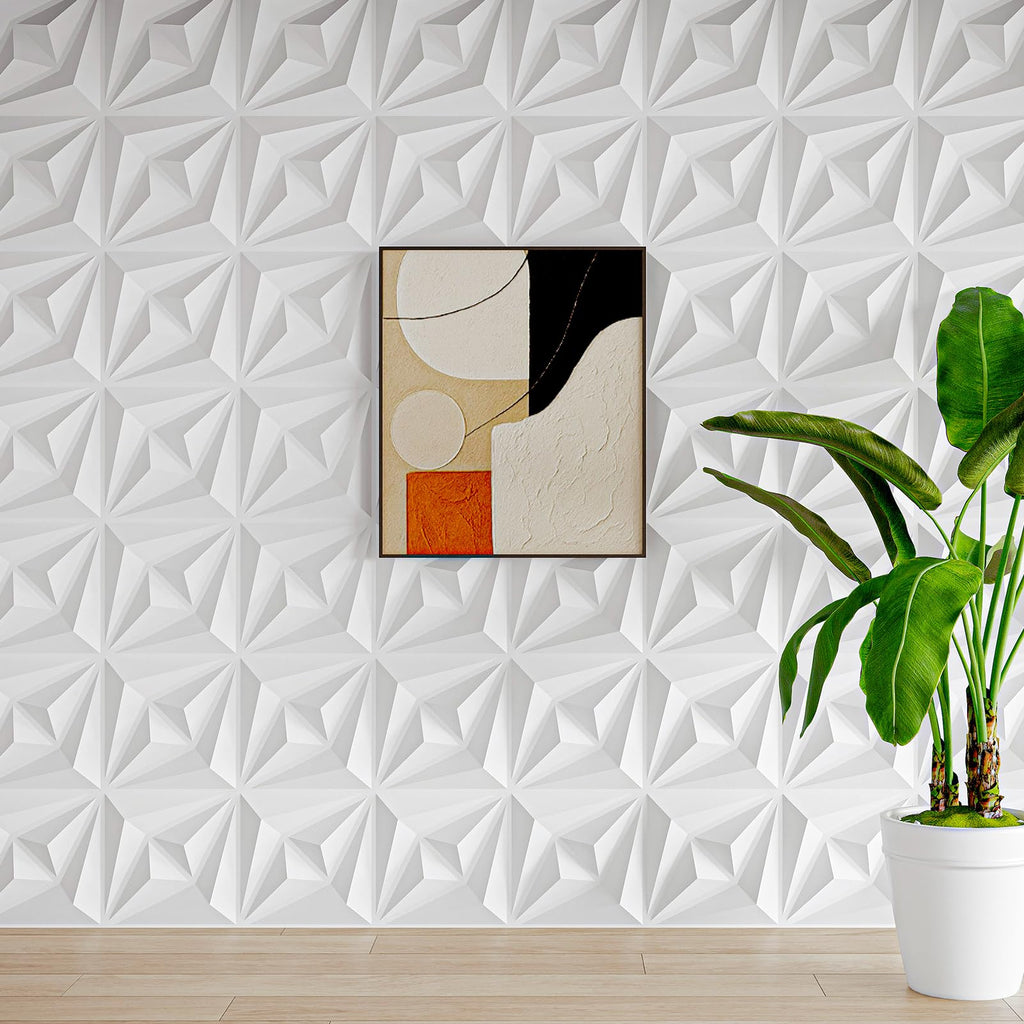 50 Pack 3D Wall Panels, 12x12 Inch, White