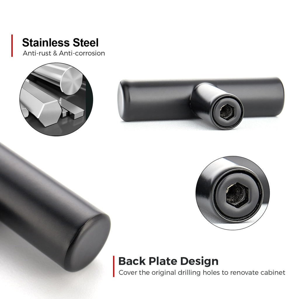 Matte Black Cabinet Pulls Drawer Pulls, Single Hole, 45 Pack