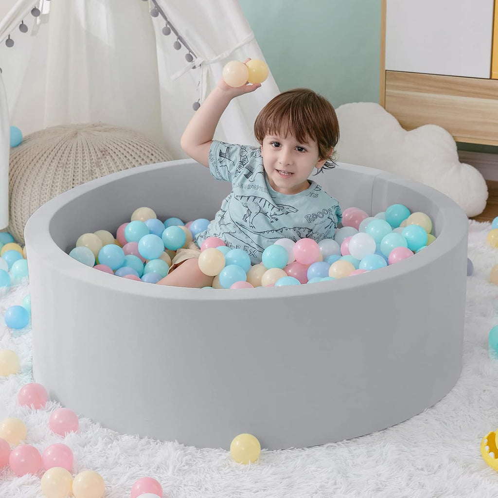 Foam Ball Pit, 35.4"x 11.8" Ball Pits for Toddlers-Grey