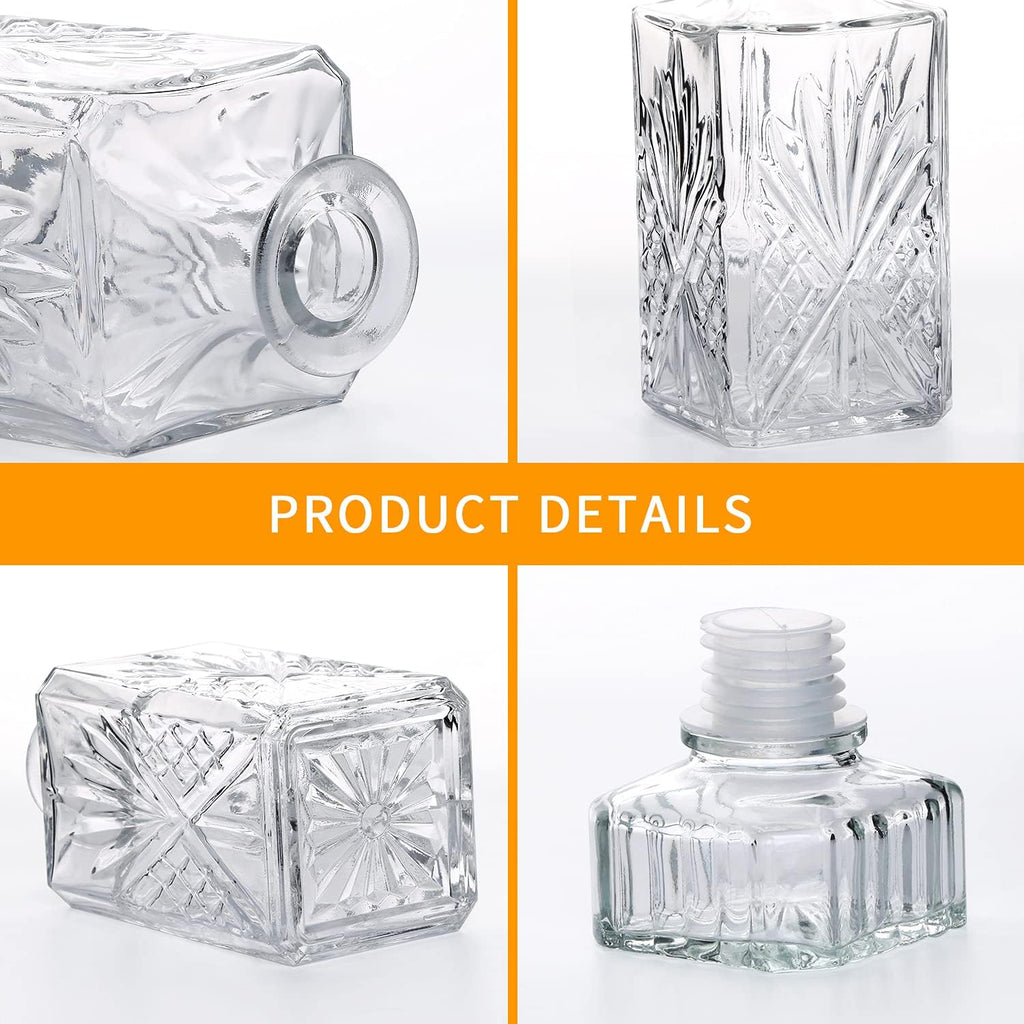 31 oz Whiskey Decanter,3 pack Glass Bottle - Set of 3