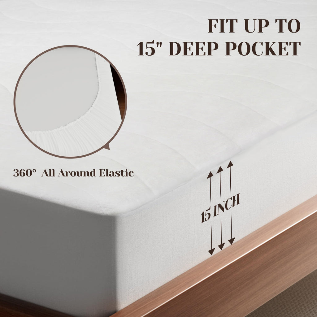 Heated Mattress Pad Twin Size-Heated Pad for Bed Warmer(Bleach)