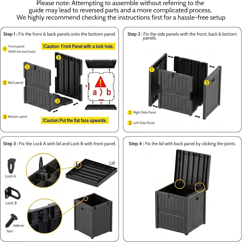 51 Gallon Package Delivery Box Secure Parcel Drop Box, Waterproof Deck Box