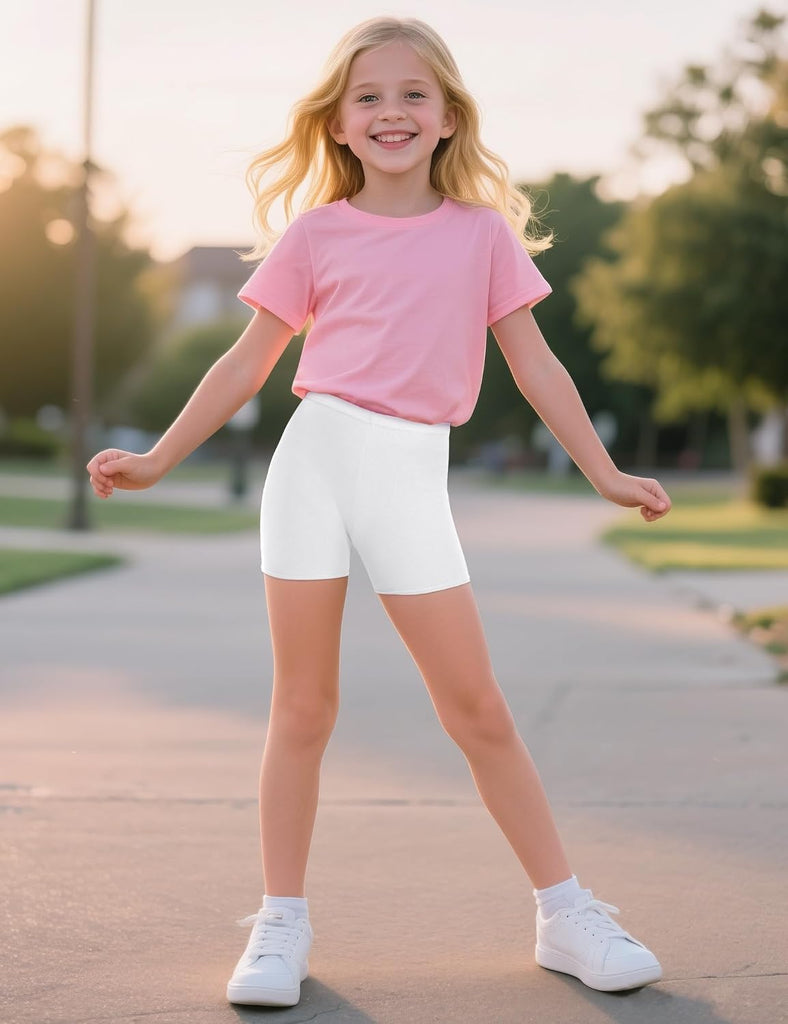Girls Bike Shorts Cotton Cartwheel Dance Under Dress Shorts for Kids