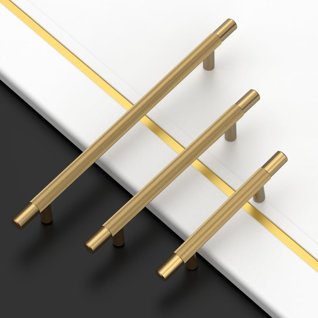 10 Pack 5 Inch(128mm) Champagne Bronze Knurled Kitchen Cabinet Handles, Cabinet Pulls Kitchen Cabinet Hardware