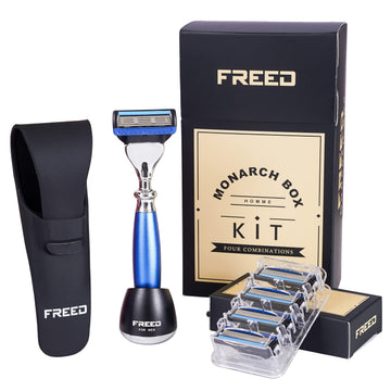 Monarch 4-Piece 5-Blade Razor Shaving Set Men's Safety Razor Grooming Gift Set with Alloy material handle Shaving for