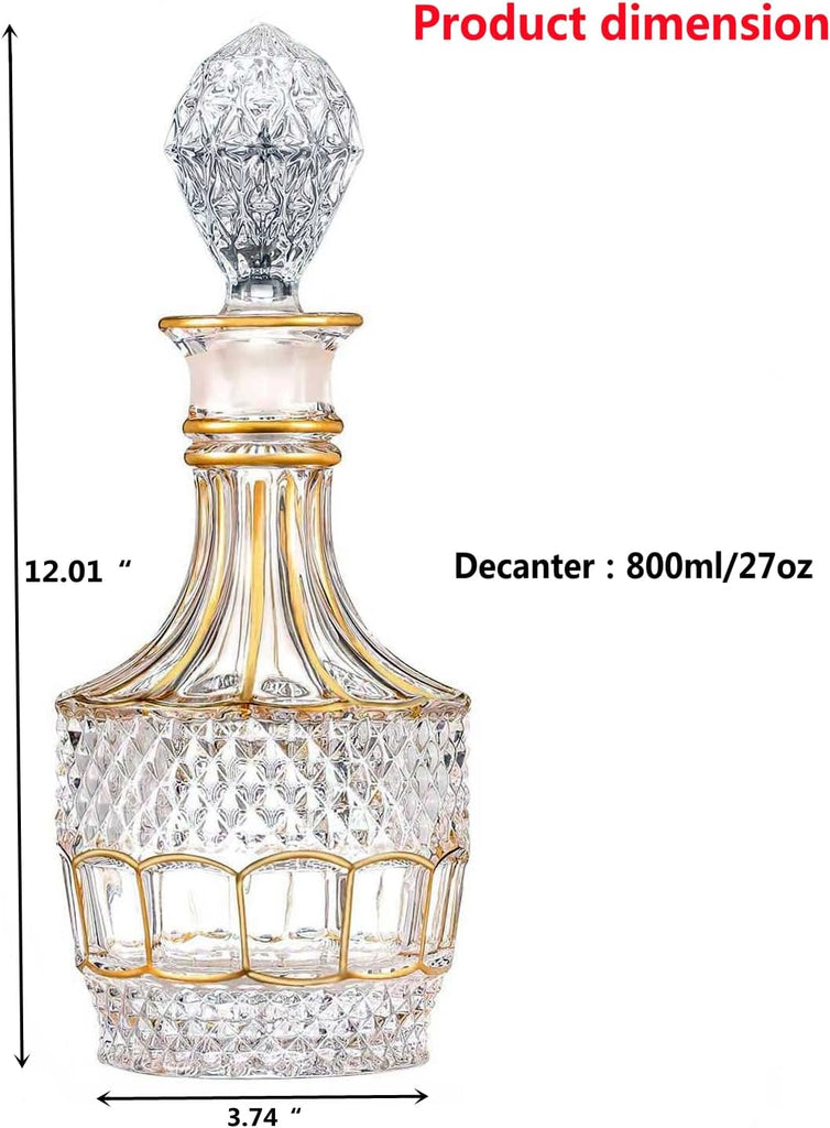 Ry Hand painted Gold design liquor Decanter,Crystal Whiskey Decanter