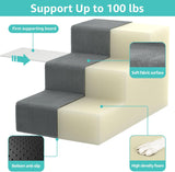 Large Dog Stairs for High Beds - Extra Wide Pet Steps for Large Dogs to Get on Tall Bed 3 Deep Step Cat Ramp for Couch