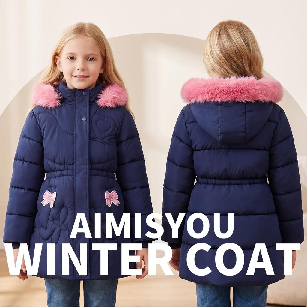 Winter Coat For Girls Puffer Jackets Collar Hooded Parka
