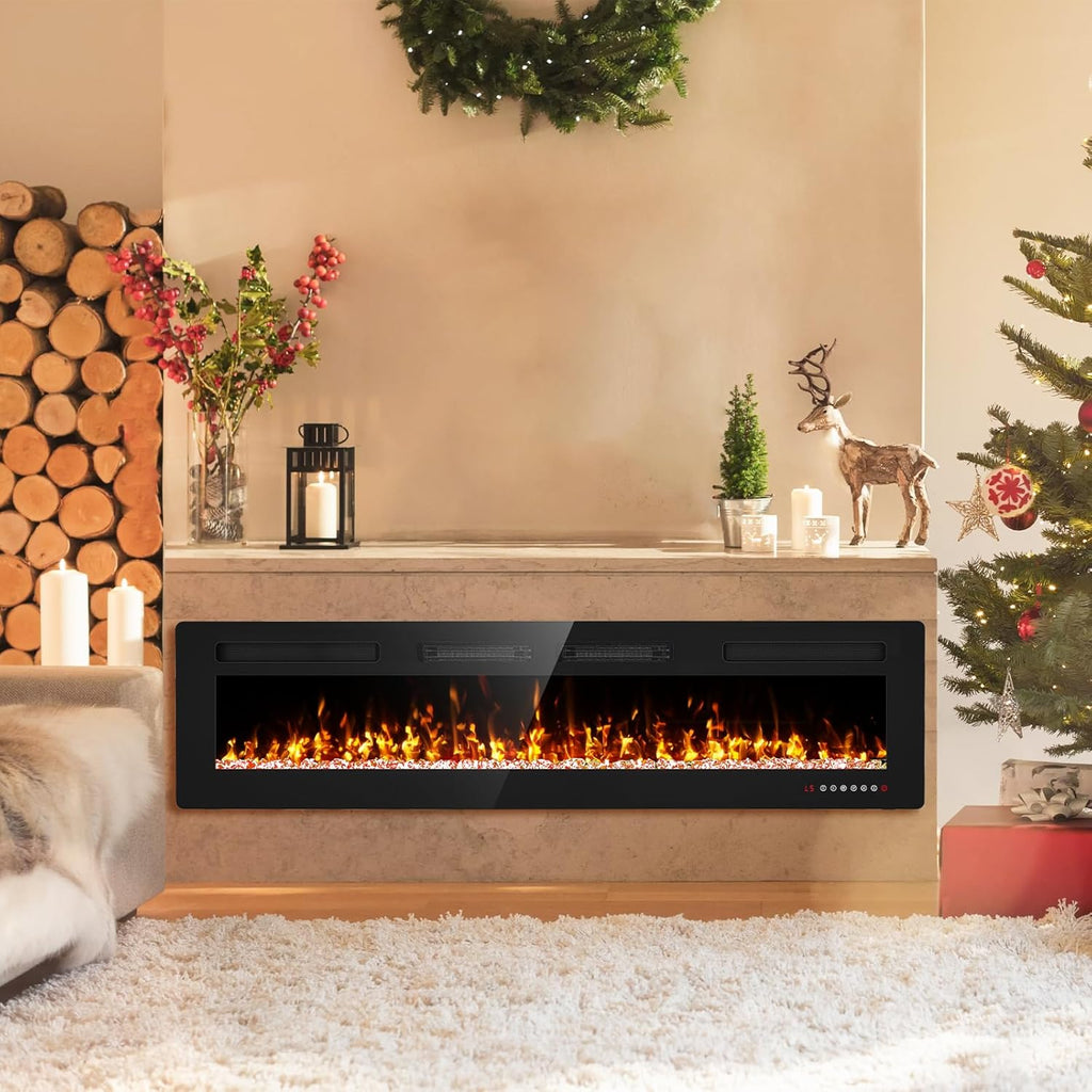 72Ó Recessed and Wall Mounted Fire Places Electric Fireplace Ultra Thin with Remote Control, Toucn Screen A132-B0CW3B3JQX