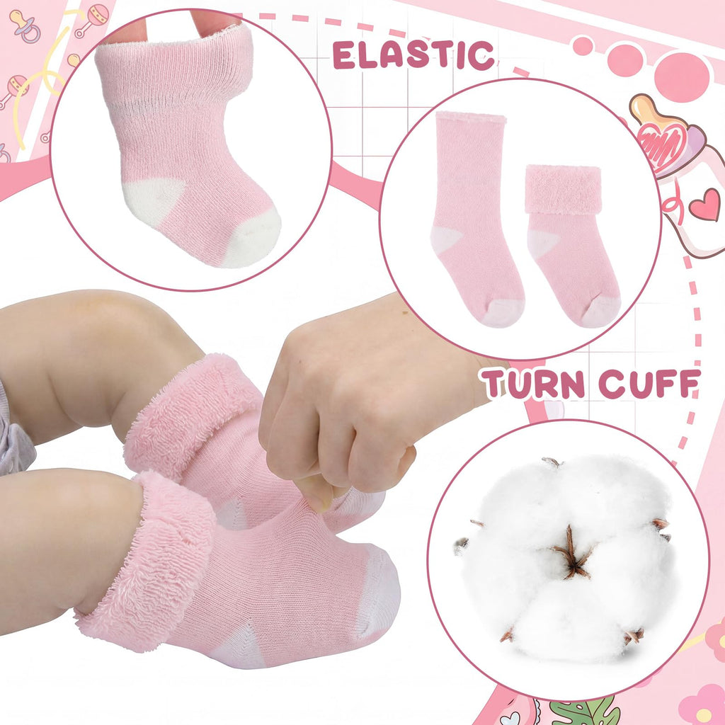 10 Pairs Preemie Cotton Turn Cuff Socks Cute