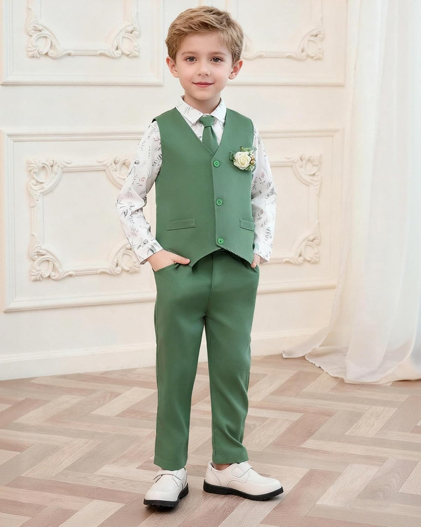 Toddler Boys Suits Clothes Dress Boys Gentleman Wedding Suit Outfits Piece Vest Pants Set