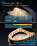 WANSID Black Smart Toilet with Bidet Built In, Auto Open/Close Lid, Heated Seat, Warm Wash & Dryer, Night Light