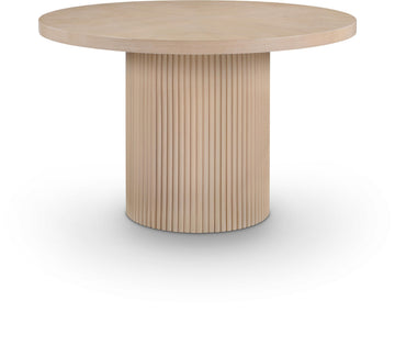 728Oak-T Belinda Collection Mid-Century Modern Dining Table, Solid Wood Base, Natural Finish Oak Wood Veneer MDF Top