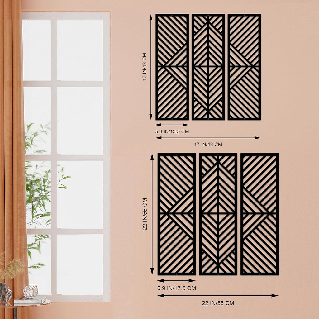 Geometric Home Metal Wall Decor, Minimalist Modern Wall Art - Set of 3