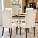 COLAMY Tufted Dining Chairs Set of 2, Accent Parsons Diner Chair Upholstered Fabric Stylish Kitchen Chairs with Solid