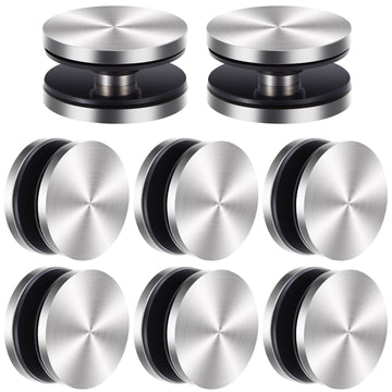 8 Pcs Round Glass Clamp 360 Degrees Stainless Steel Panel Stabilizer