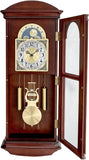 Bulova Litchfield Large Regulator Wall Clock, Model C4332 - Classic Pendulum Design - Harmonic Hourly Chime - Brown Cherry Finish
