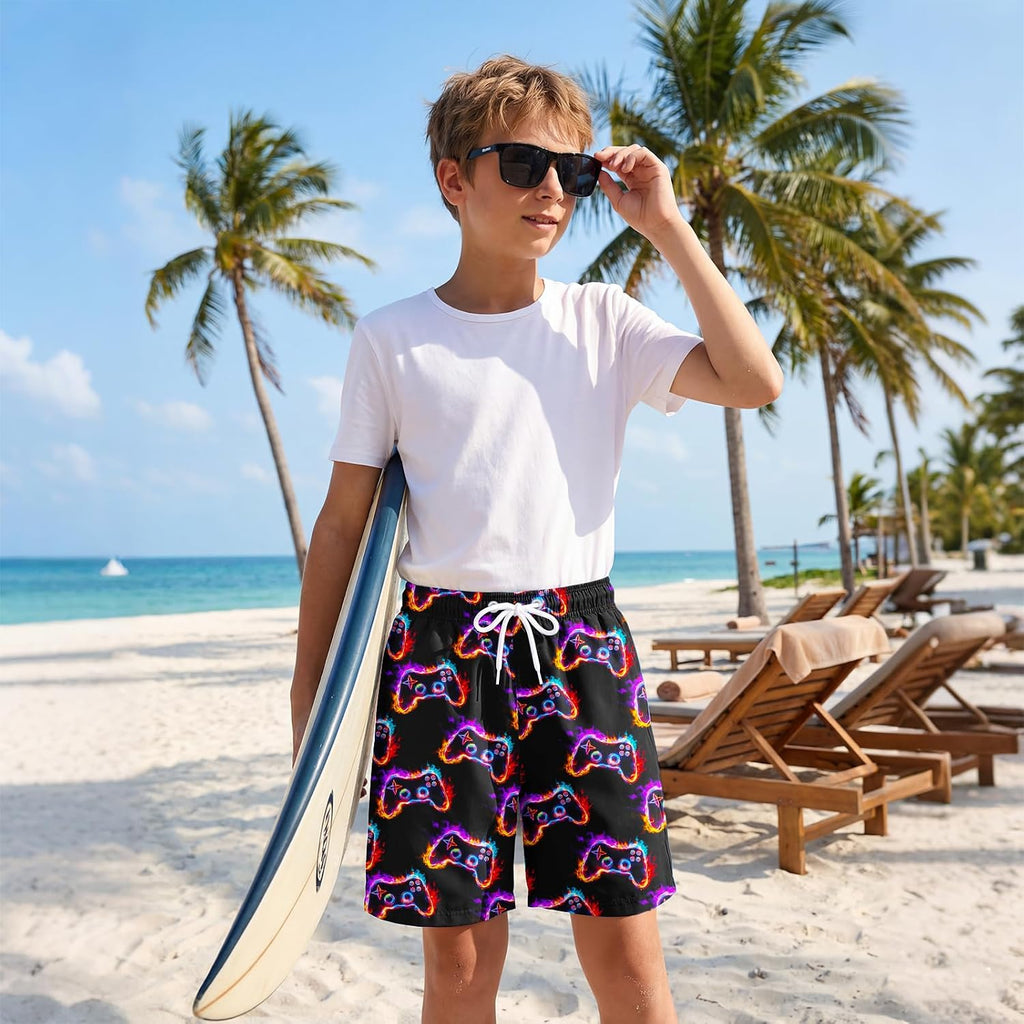 Boys Swim Trunks Bathing Suit Boys Swimsuit Swim Shorts Swimwear Quick Dry Swim Trunks with Compression Liner