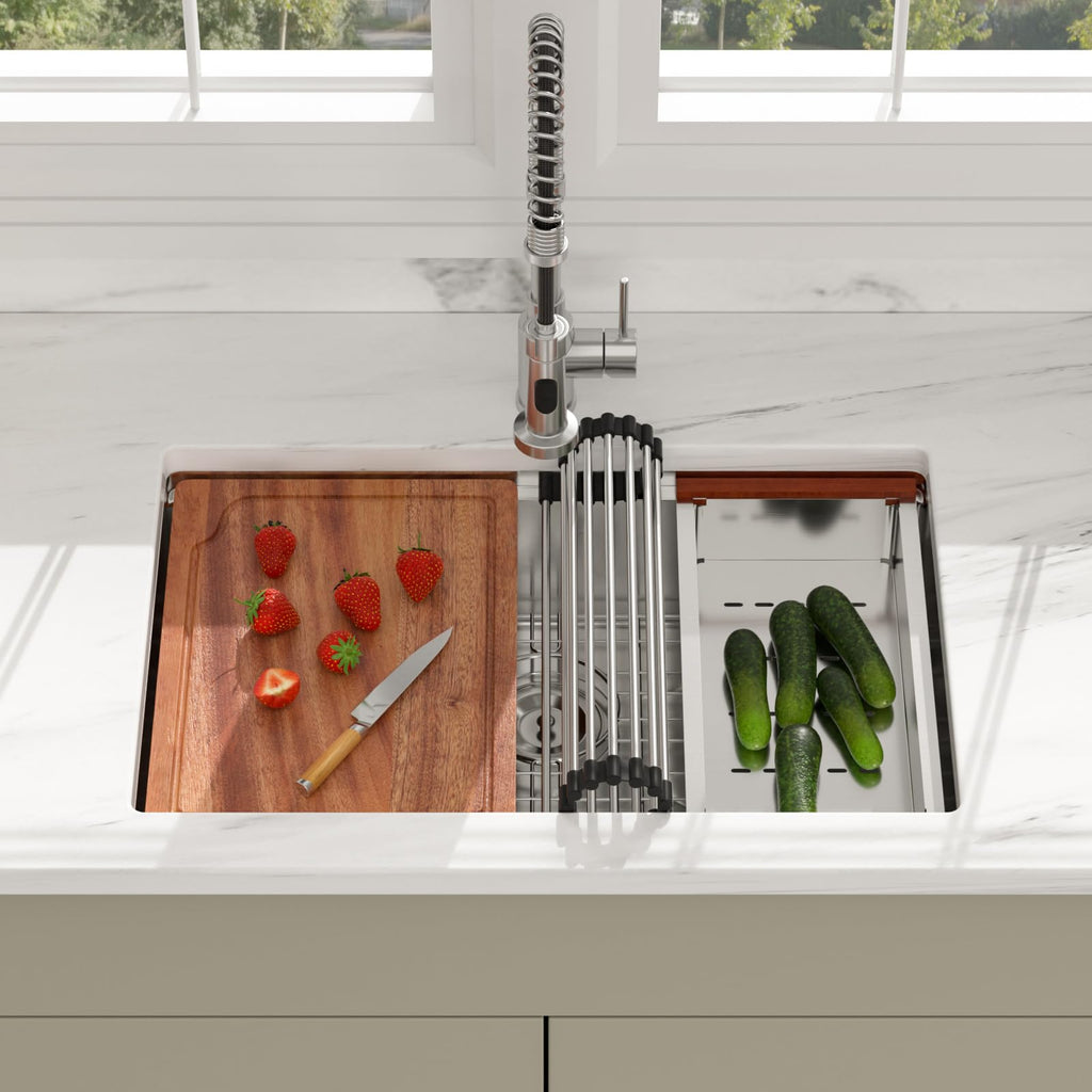 27 Inch ADA Undermount Workstation Kitchen Sink