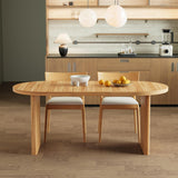 55.12"-70.87" Farmhouse Extendable Oval Dining Table for 4-6, Modern Solid Wood Kitchen & Dining Table with Removable