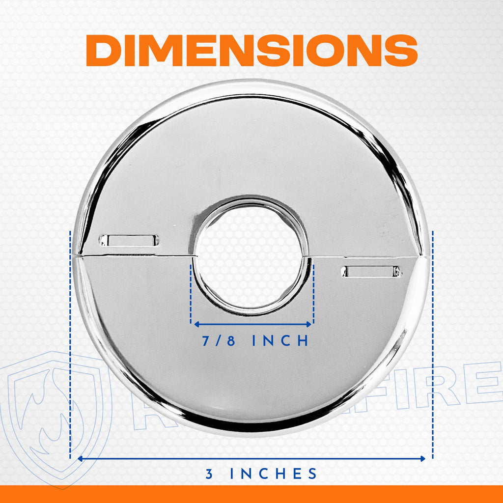 Retrofit Fire Sprinkler Escutcheon Cover Plate 1/2" IPS - Flat 2 Piece Stainless Round Split Flange for Easily