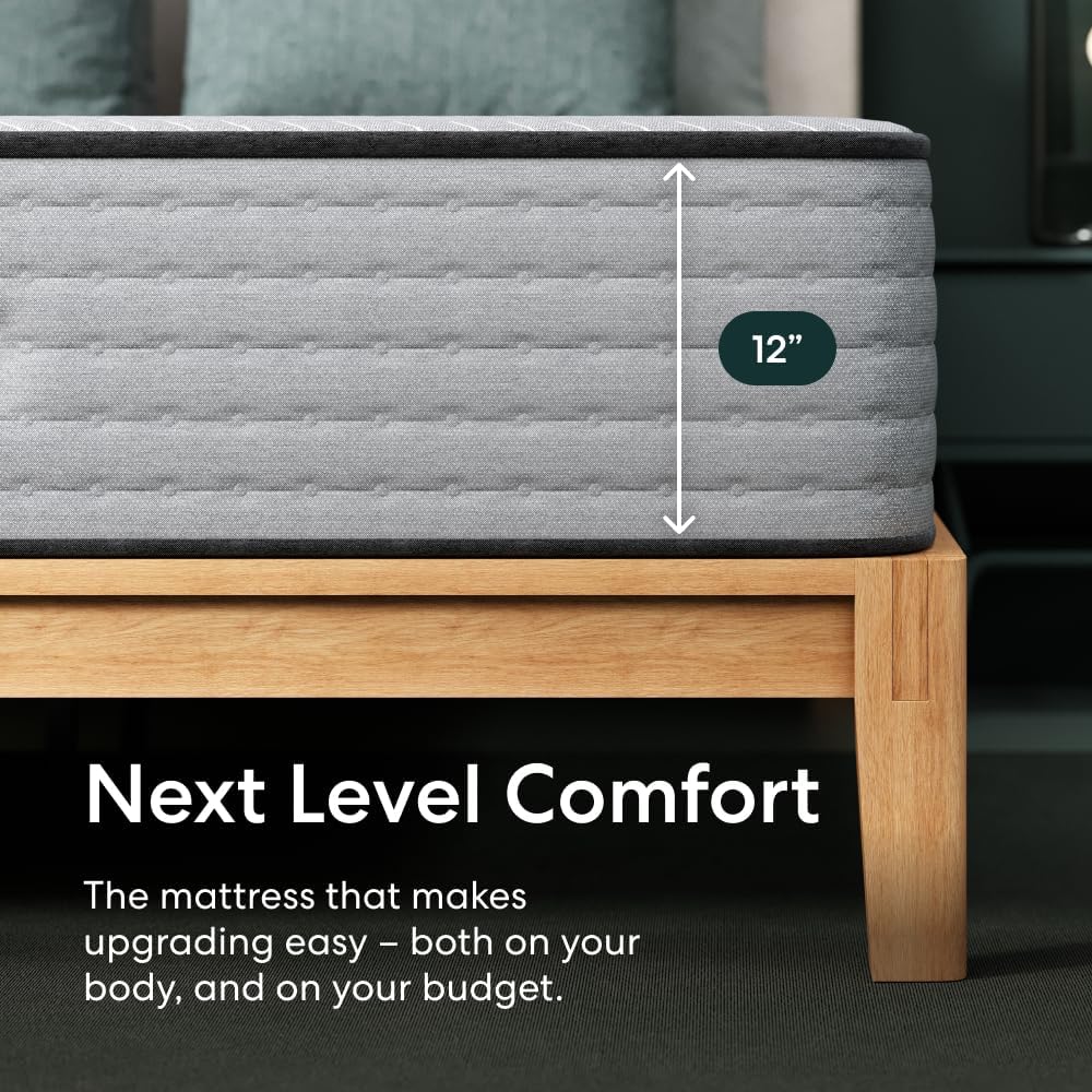 Signature 12" Hybrid Mattress, California King, Medium Firm Feel | Dual-Action Comfort & Support Foam, Wrapped Coils