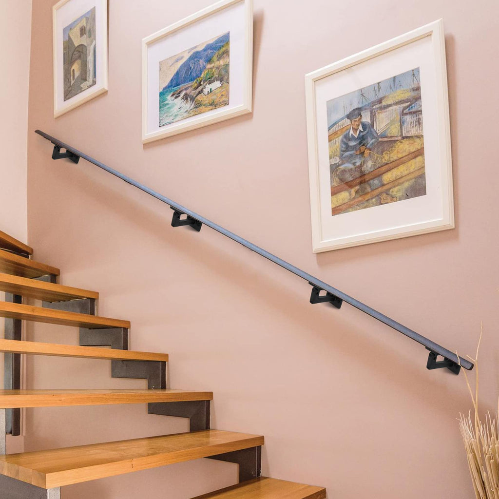 Handrail Brackets Adjustable Heavy Duty Steel Hand Rail Brackets for Indoor Staircase Stair Banister Railing, Black