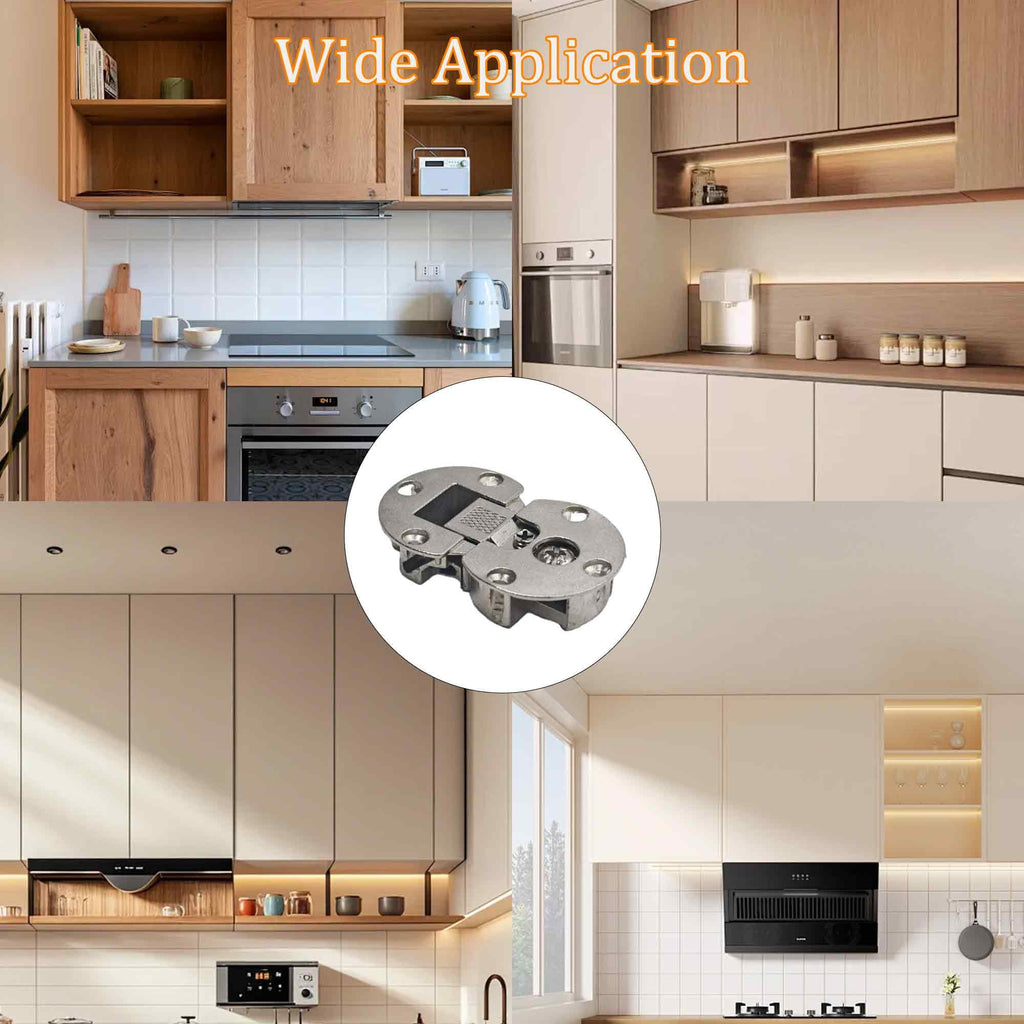 2Pcs 90 Degree Adjustable Page Turning Axis Concealed Cabinet Door Hinge, Zinc Alloy Drop Down Flush Hinge for