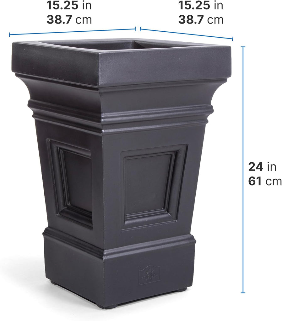 Atherton Square Planter, Large Planters for Outdoor Plants, Gardening and Flower Pot or Porch, Efficient Drainage