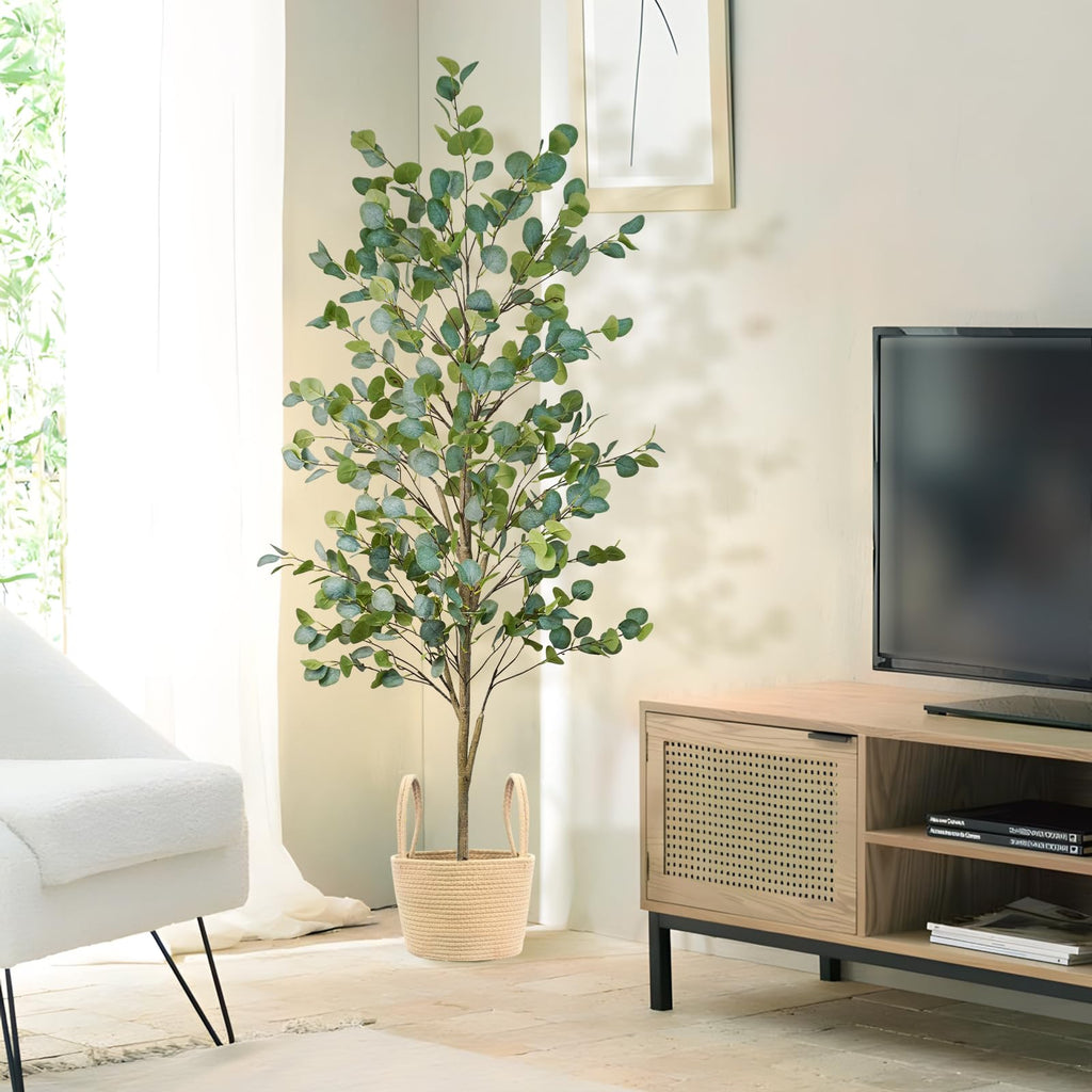 Artificial Eucalyptus Tree 6FT, 2 Pack Faux Floor Trees