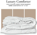 All Season King Comforter, 100% Viscose Made from Bamboo, Soft Quilted Down Alternative Duvet Insert